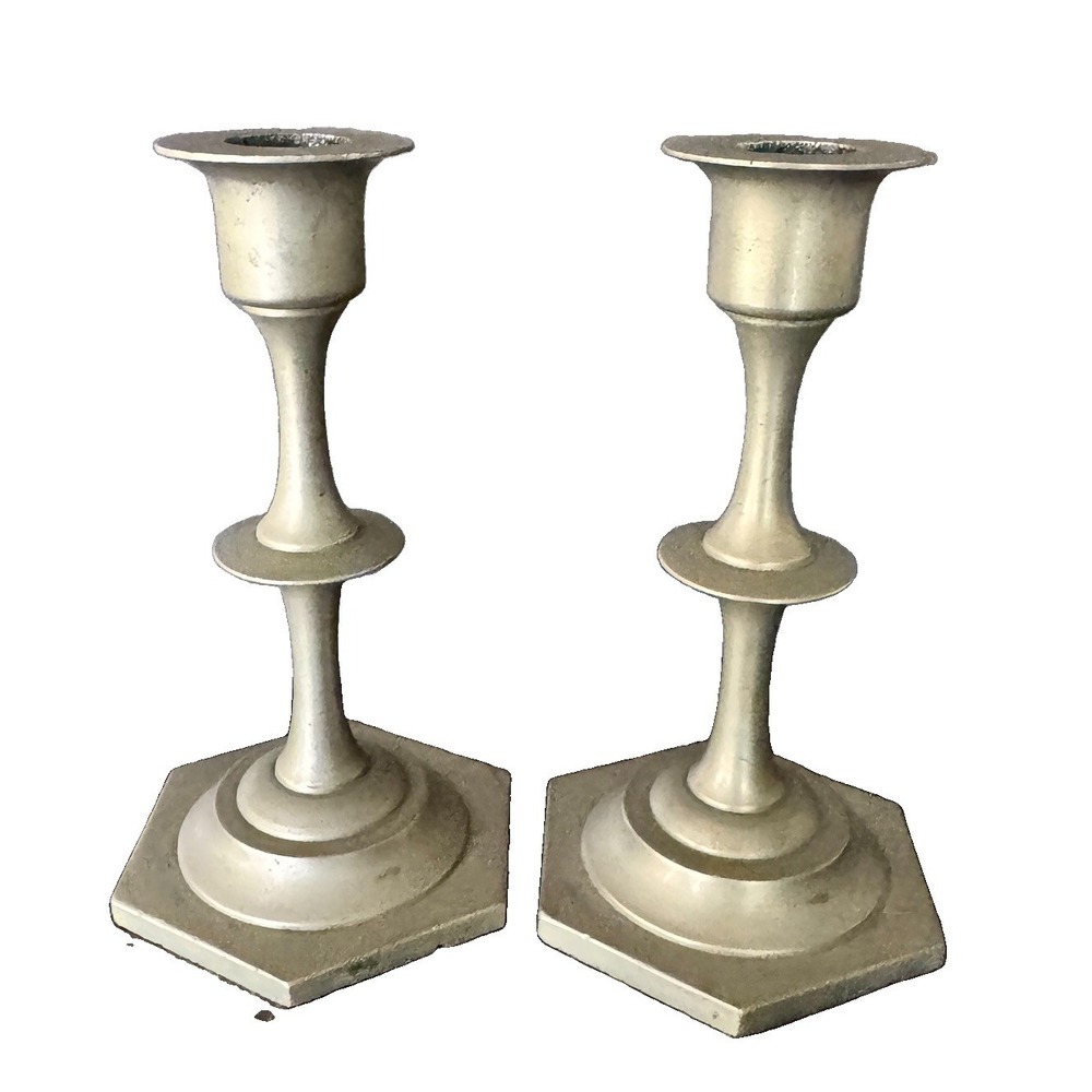 2 Pc Old Brass Handcrafted Fine Quality Small Candle Stands